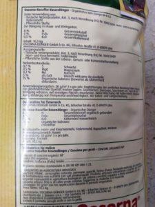 Oscorna Rasaflor Rasendünger - Zusammensatzung & Inhaltsstoffe